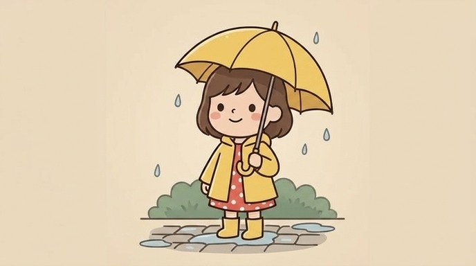 かわいい女の子が傘をさしている姿