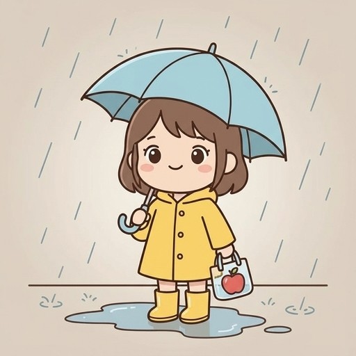 かわいい女の子が傘をさしている姿