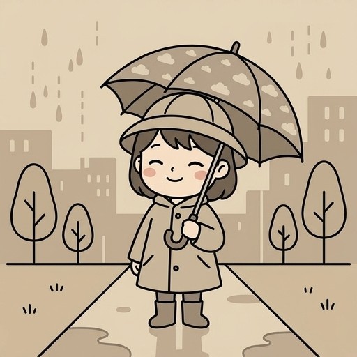 かわいい女の子が傘をさしている姿