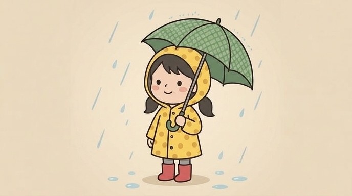 かわいい女の子が傘をさしている姿