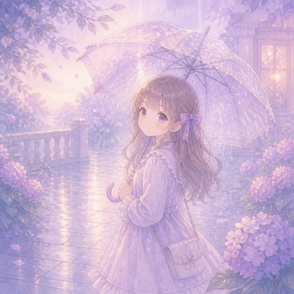 かわいい女の子が傘をさしている姿