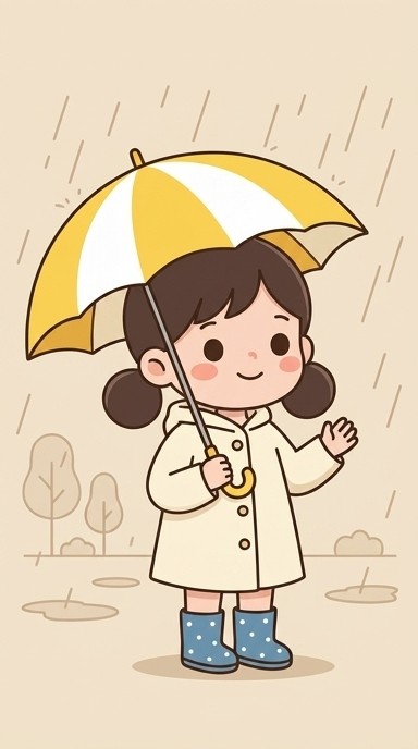 かわいい女の子が傘をさしている姿