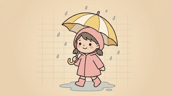かわいい女の子が傘をさしている姿